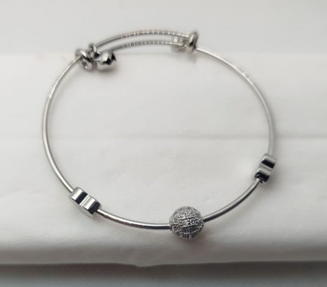 Silver Gol Motti Bracelet