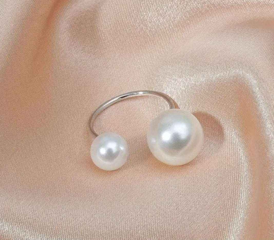 Adjustable Pearl Open Ring